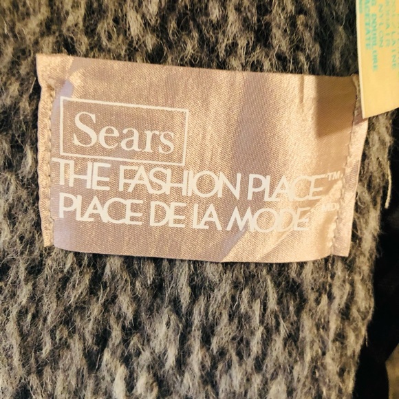 SEARS Vintage heavy Wool coat with scarf M/L - Picture 10 of 13